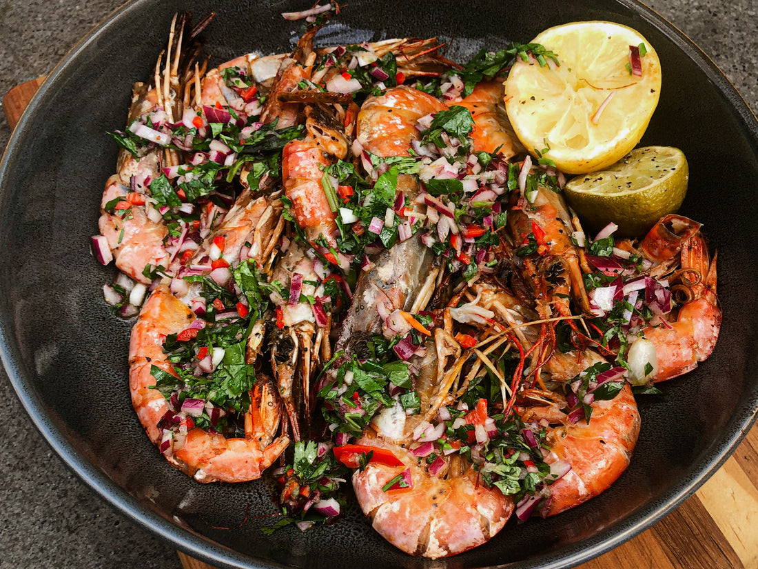 Barbecued Prawns with Citrus Chimichurri