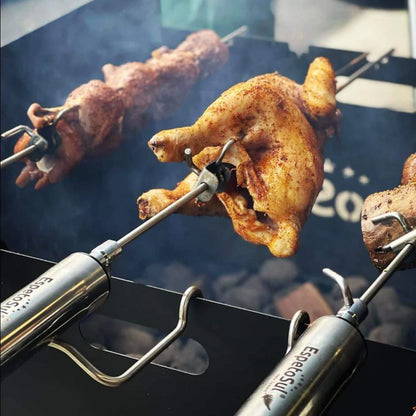 Triple Premium Powered BBQ Rotisserie Kit